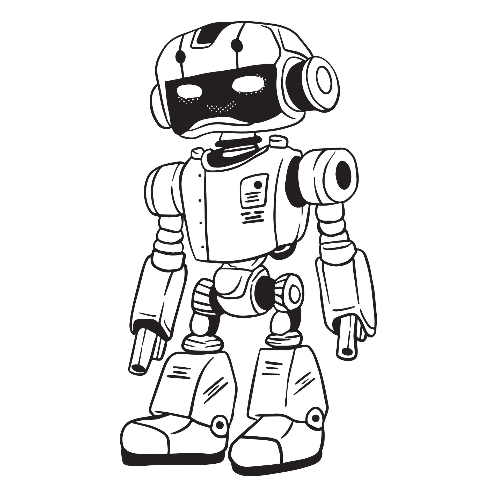 Robot Outline 05 ,good for coloring books, prints, stickers