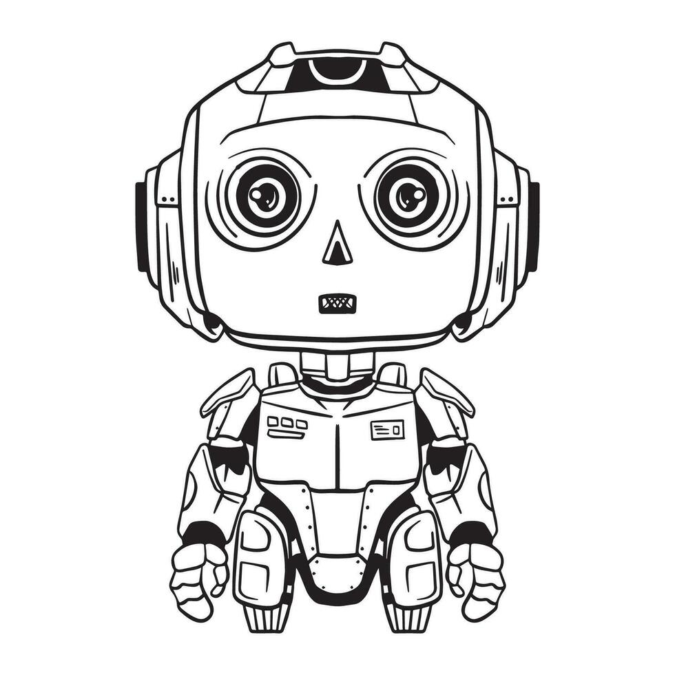 Robot Outline 03 ,good for coloring books, prints, stickers, design resources, logo and more. vector