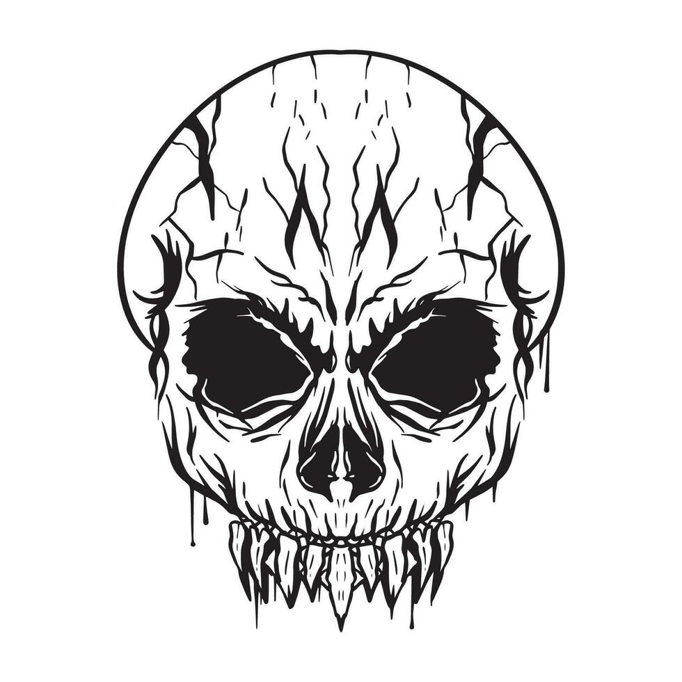 Tribal Skull Outline, good for coloring books, prints, stickers, design resources, logo and more. vector