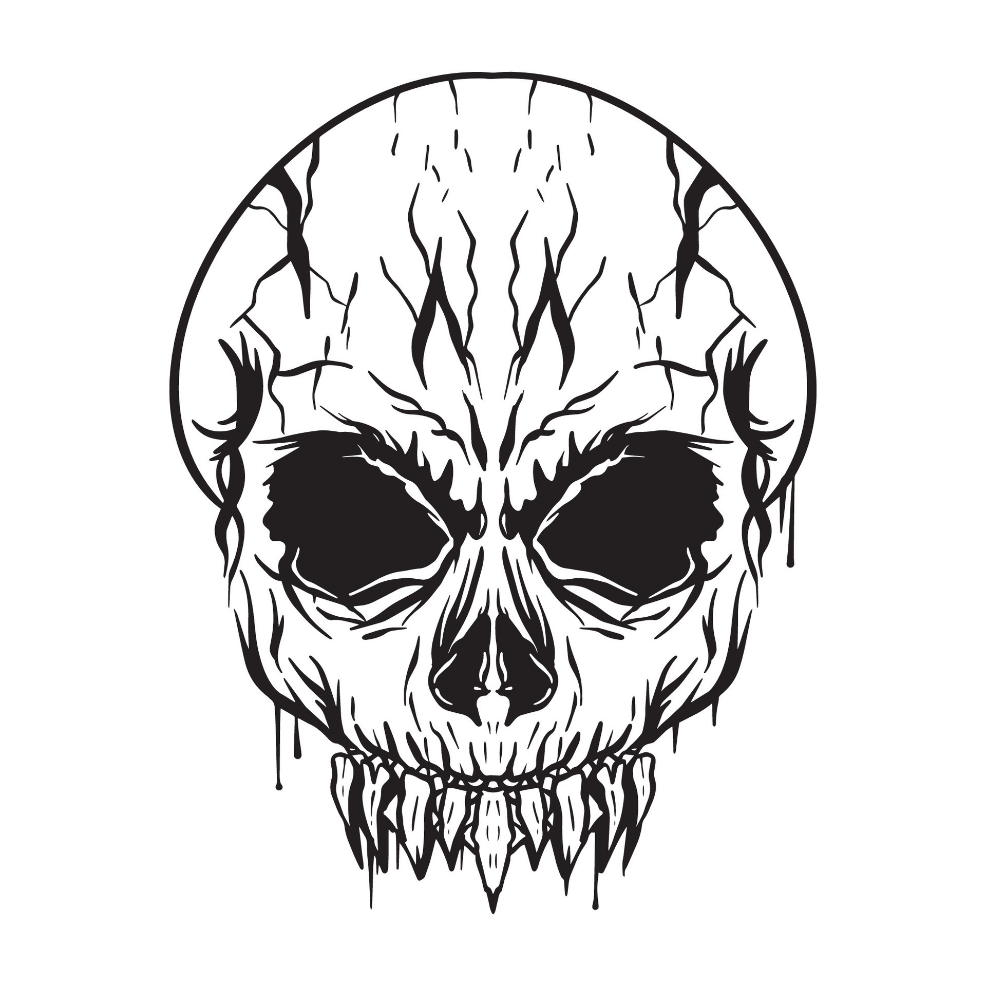 cool tribal skull drawings