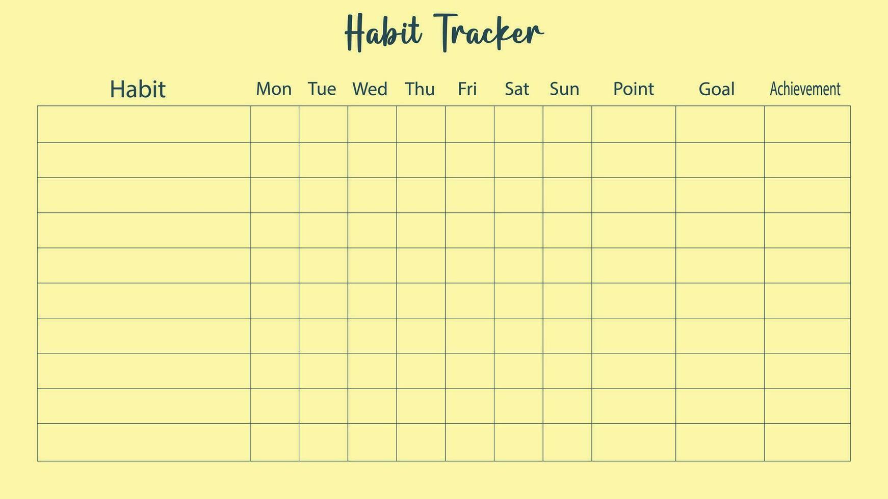 Abstract simple minimalist design monthly planner in light yellow color. This weekly planner will track your work and organize your task. vector