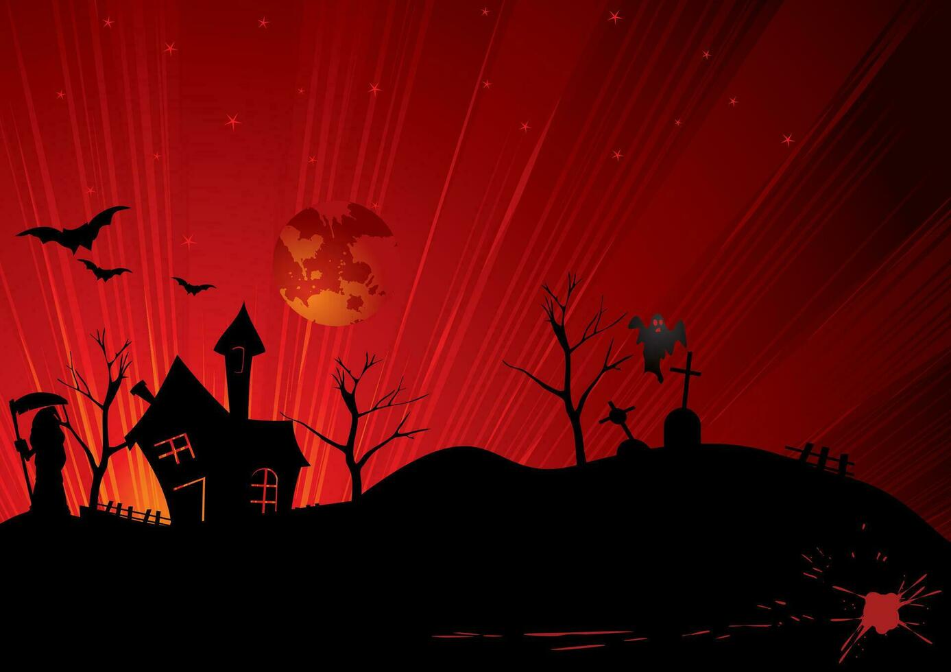 Landscape from halloween nightmares vector