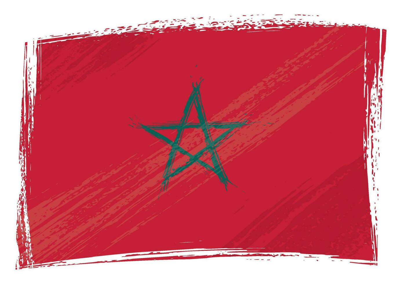 Grunge painted Morocco flag vector