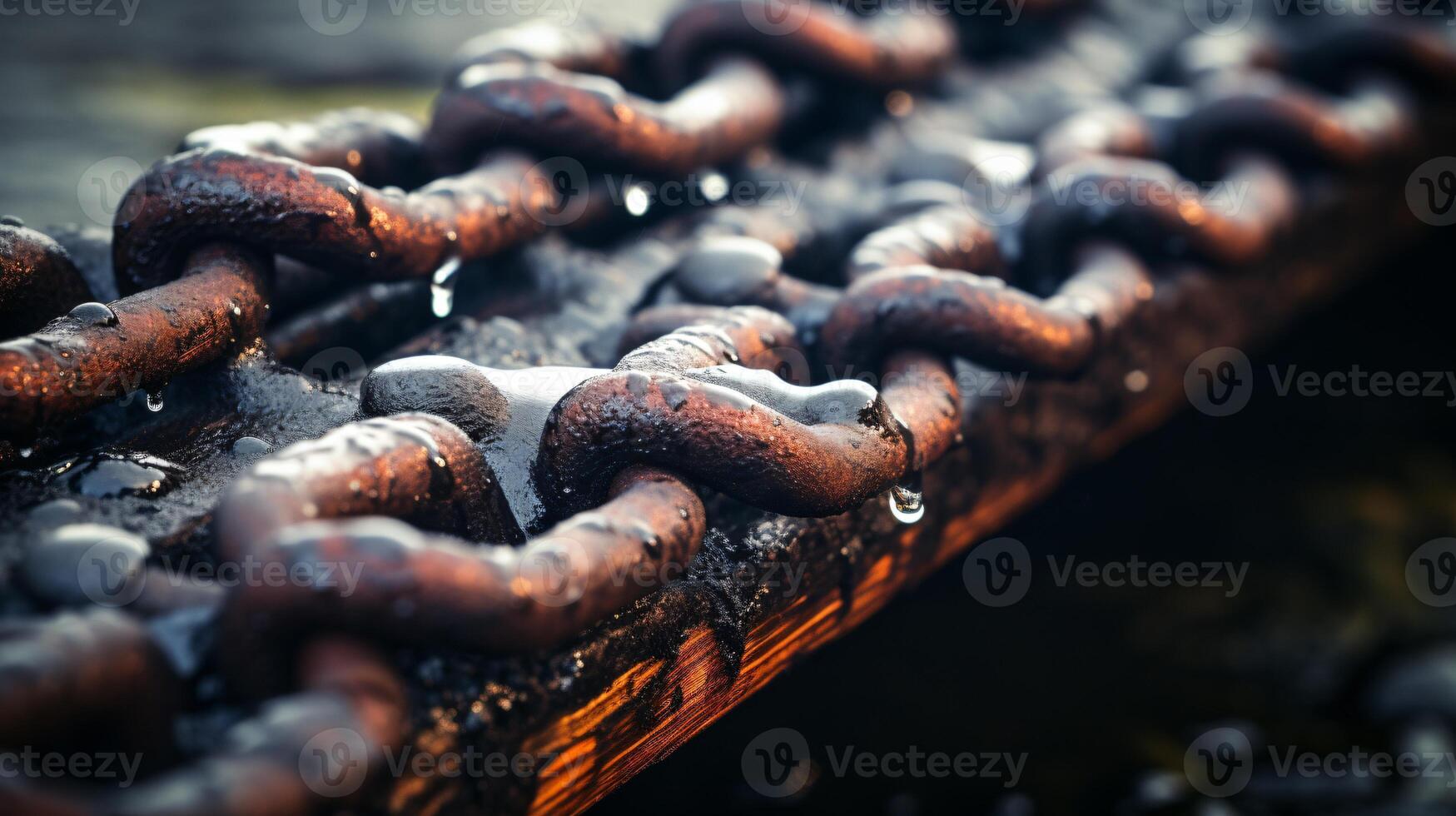 close up of a metal chain. chain with links. a background with a heavy metal chain. photo
