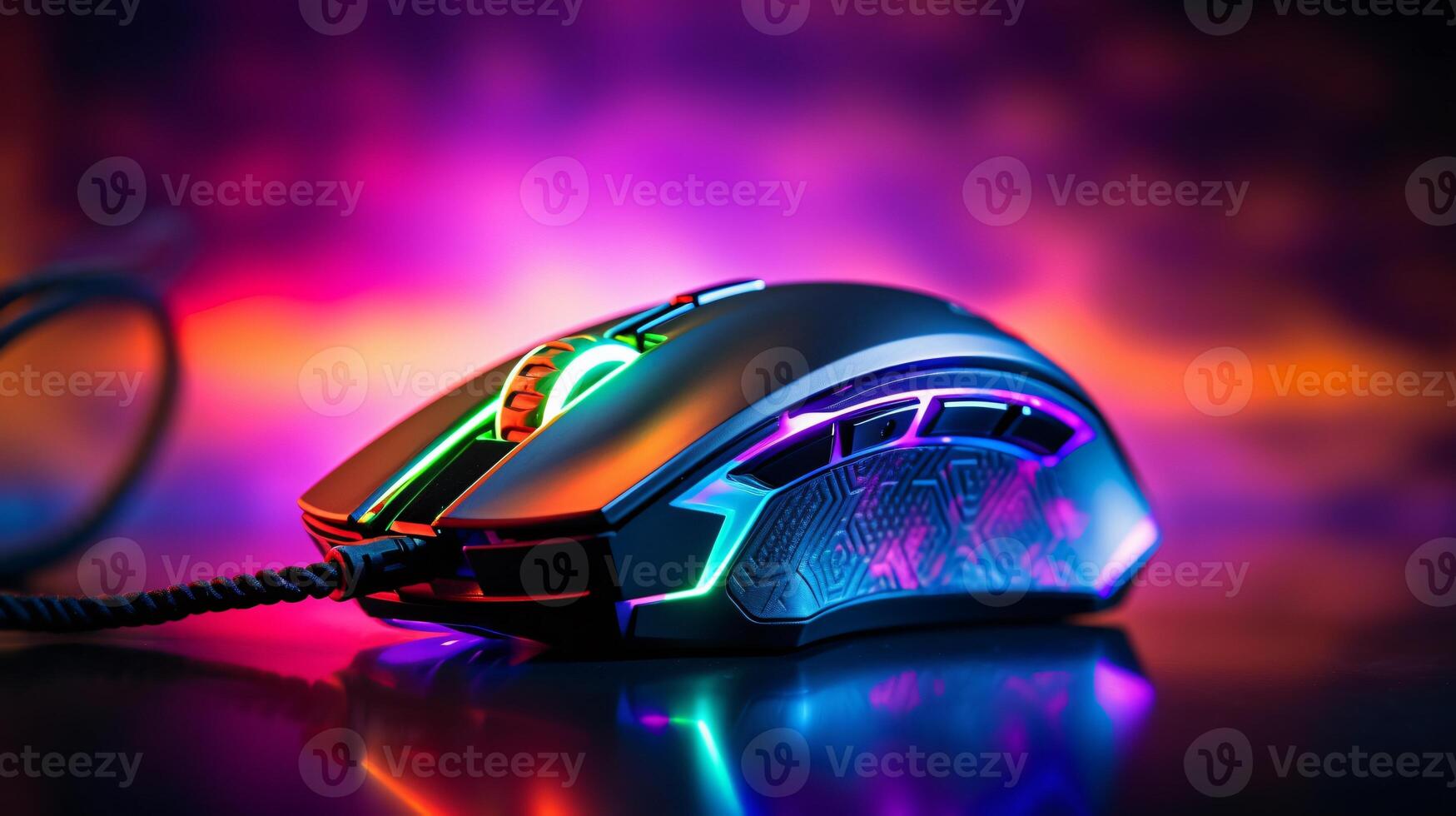 Computer RGB gaming mouse 3d realistic. photo