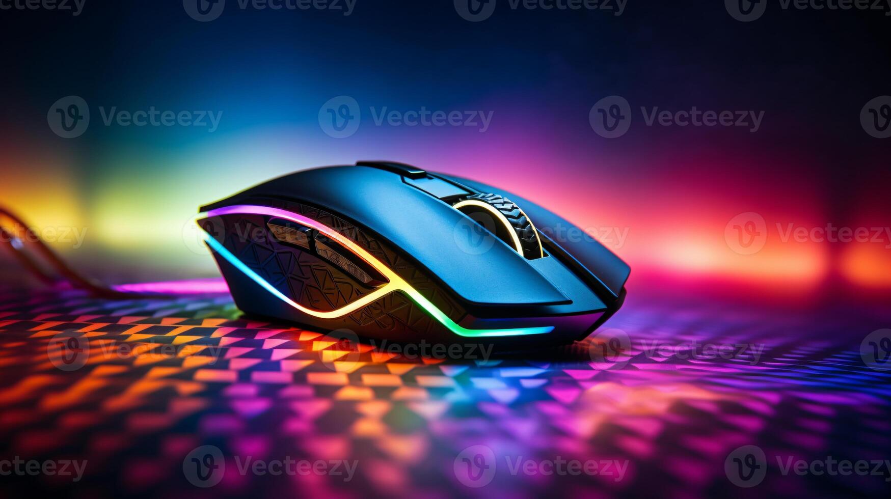 Computer RGB gaming mouse 3d realistic. photo