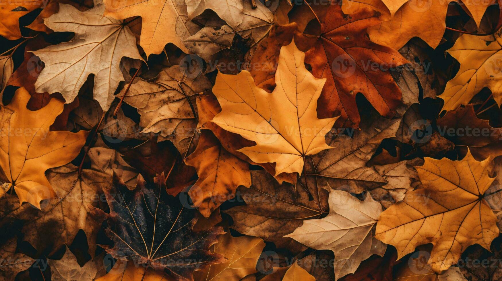 autumn colorful maple leaves background. AI Generative photo