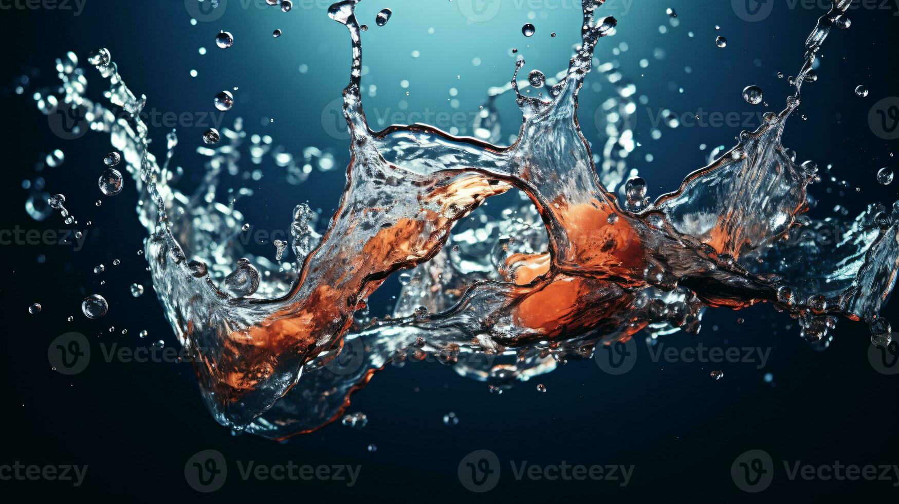 agua chapoteo con burbujas y agua gotas. ai generativo foto