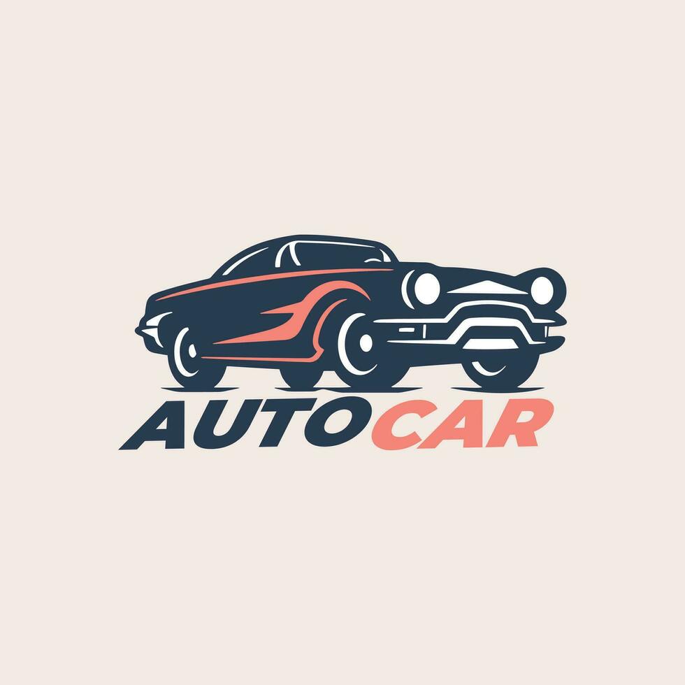 auto coche garaje prima concepto logo diseño vector