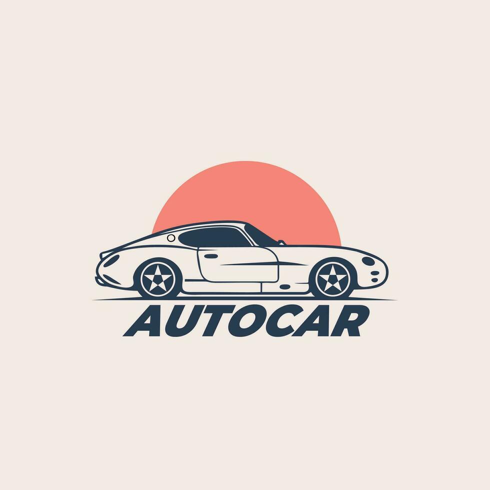 auto coche garaje prima concepto logo diseño vector