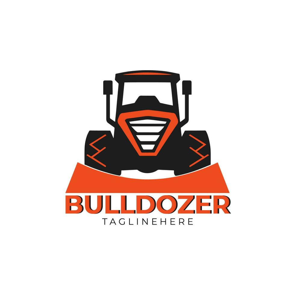 vector bulldozer heavy equipment illustration logo design