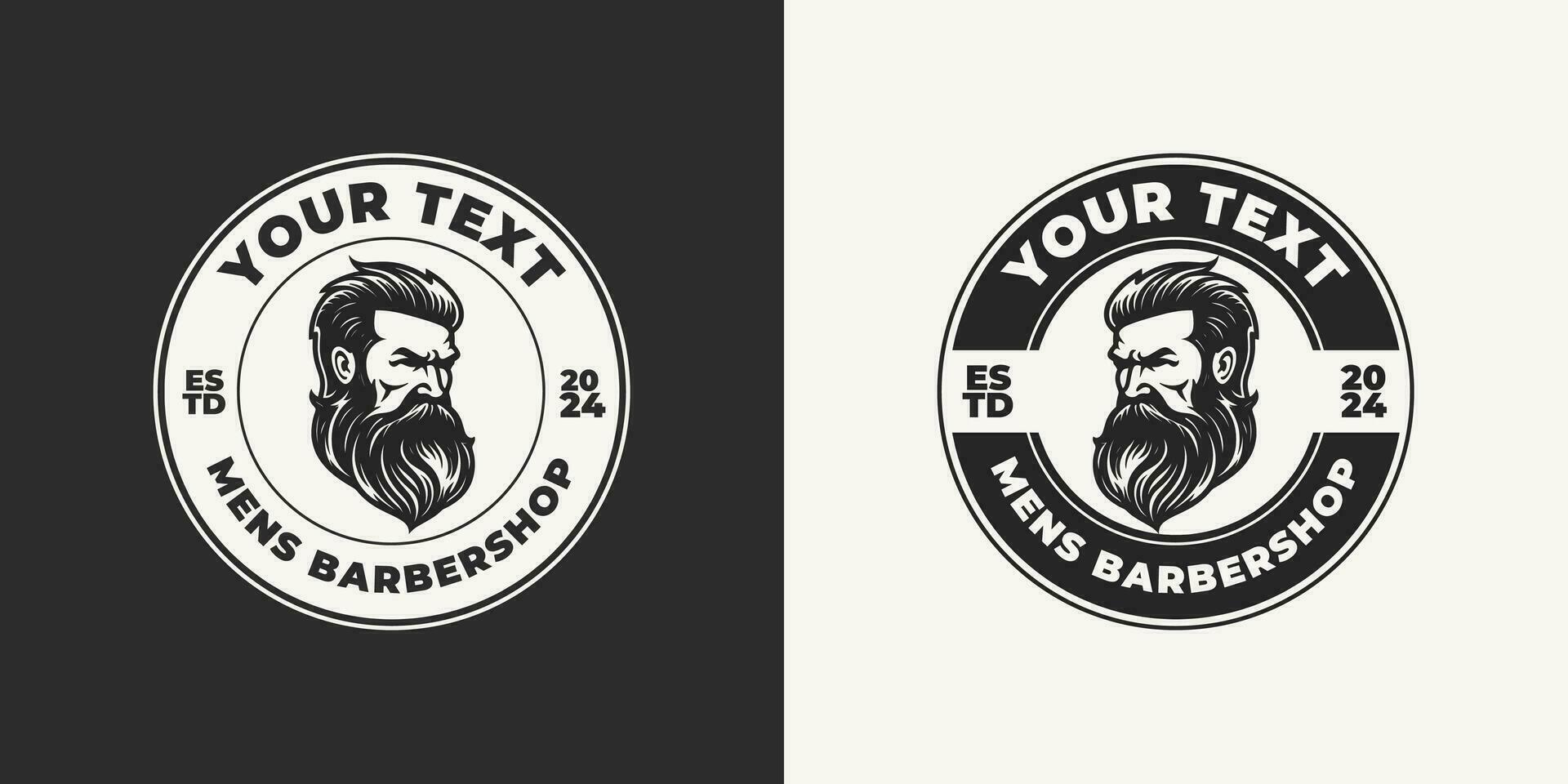 Set of vintage barbershop emblems, labels, badges, logos. vector