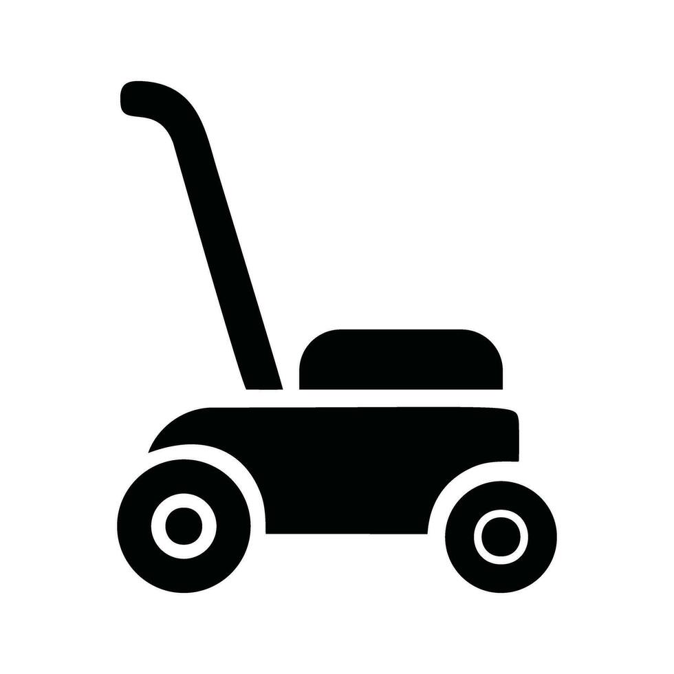 Minimalist Lawnmower Icon Pictogram Style Vector Image