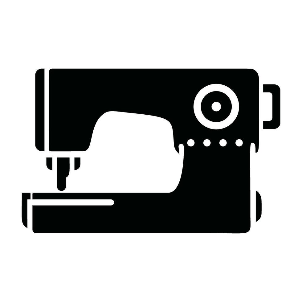 Sewing Machine Icon Silhouette Logo vector