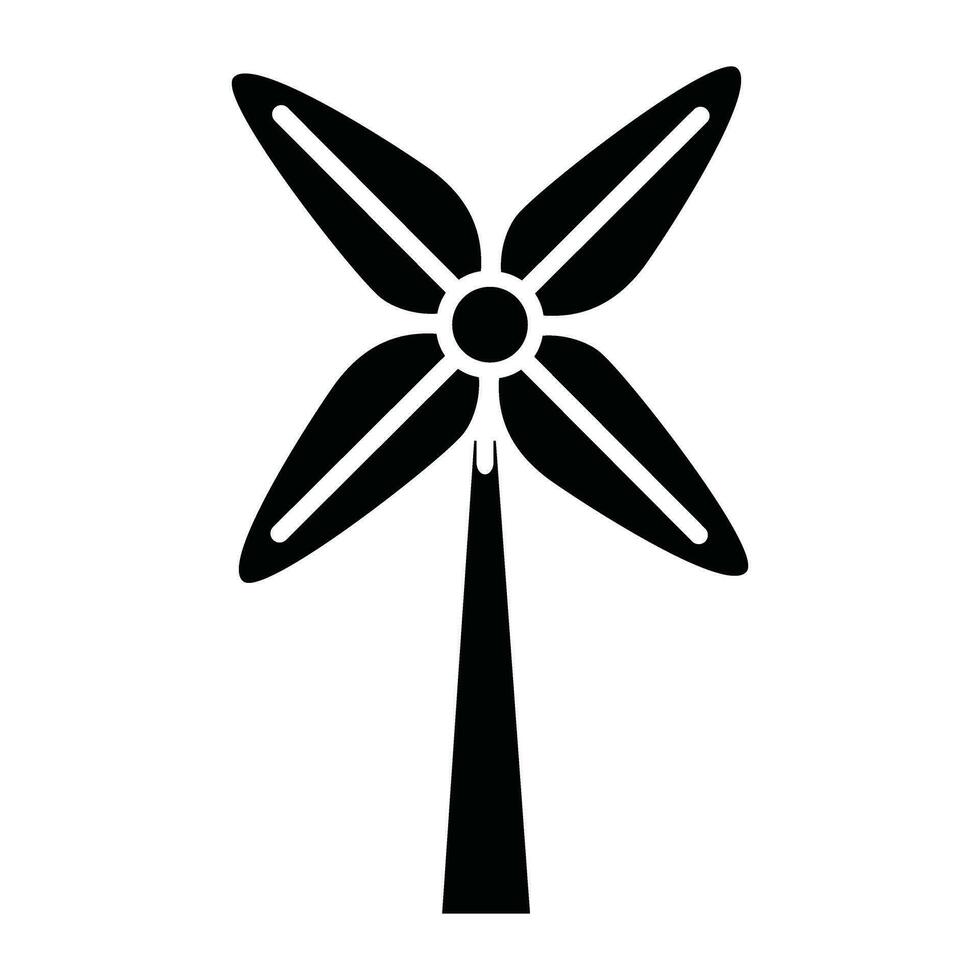 Windmill Icon Silhouette Logo vector