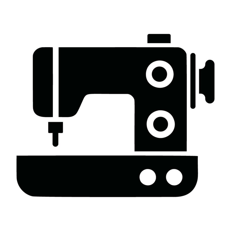 Sewing Machine Icon Silhouette Logo vector