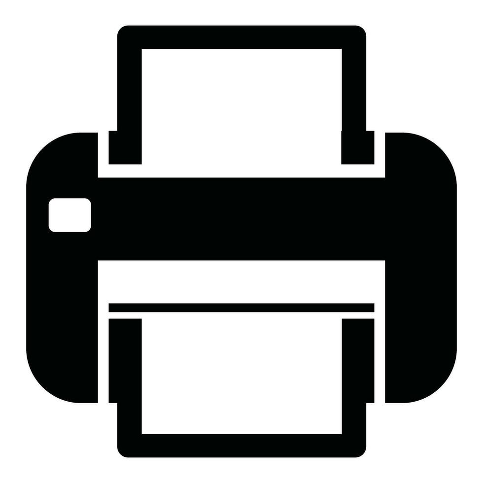 Printer Icon Silhouette Logo vector