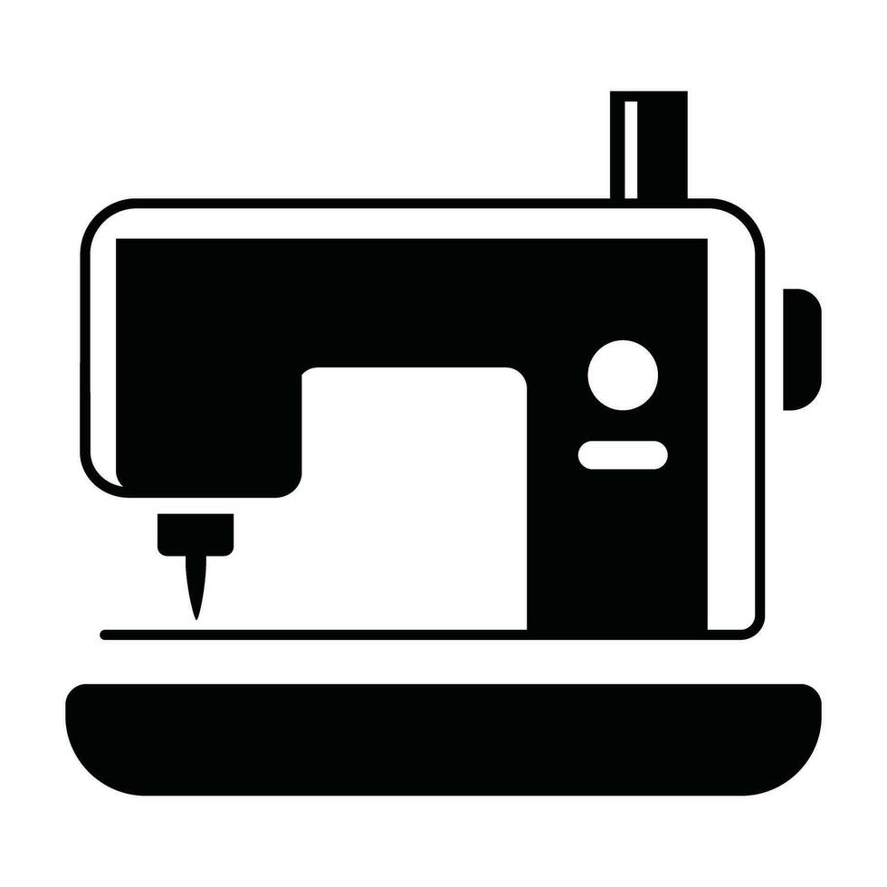 Sewing Machine Icon Silhouette Logo vector