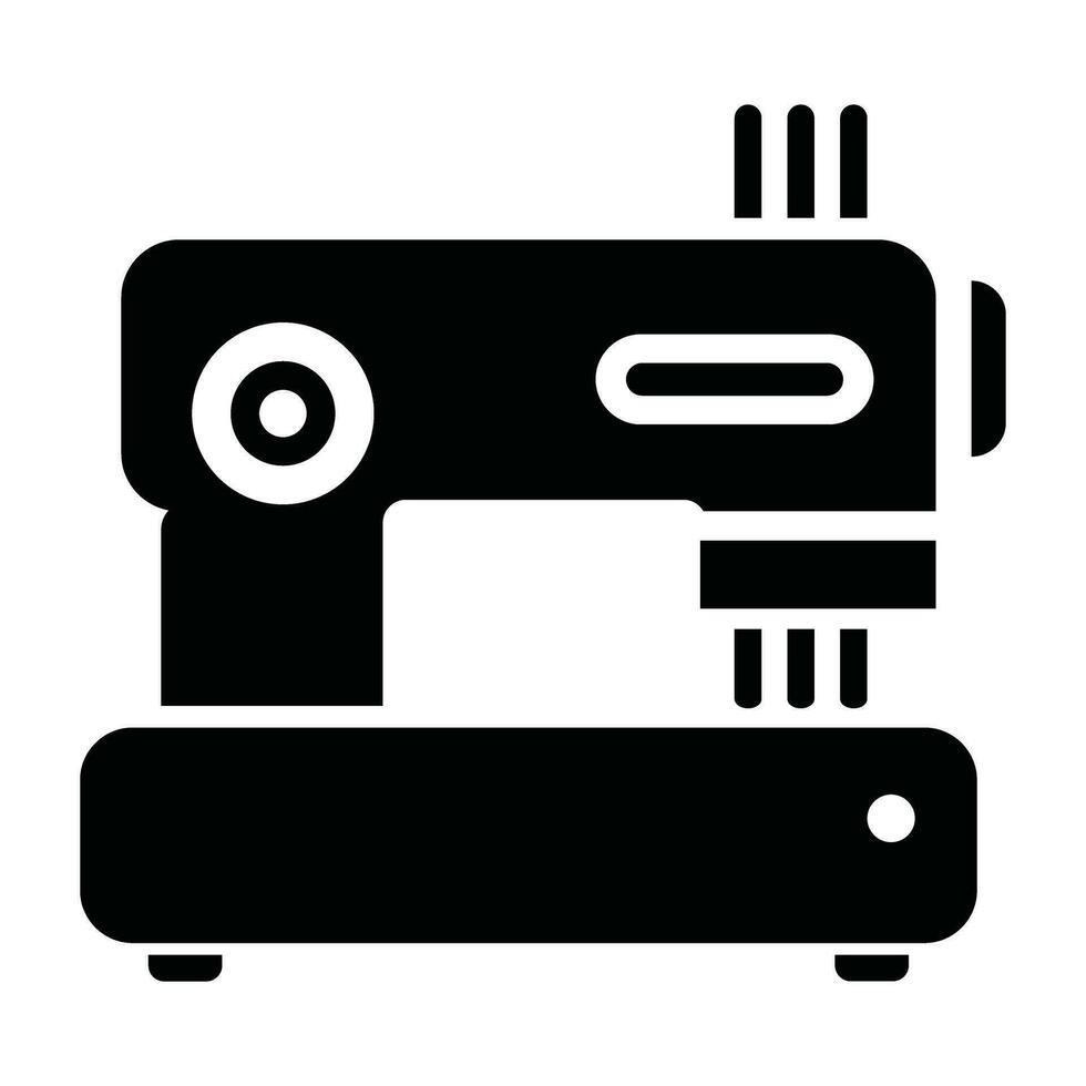 Sewing Machine Icon Silhouette Logo vector