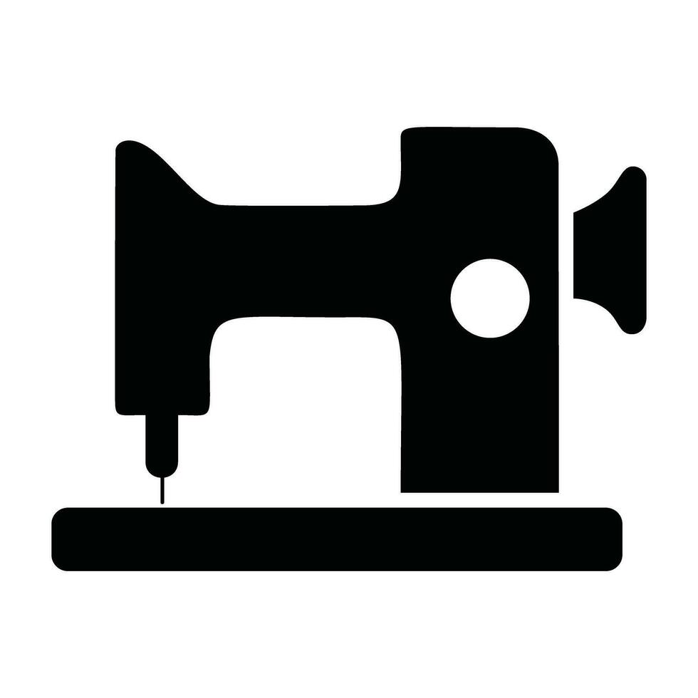 Sewing Machine Icon Silhouette Logo vector