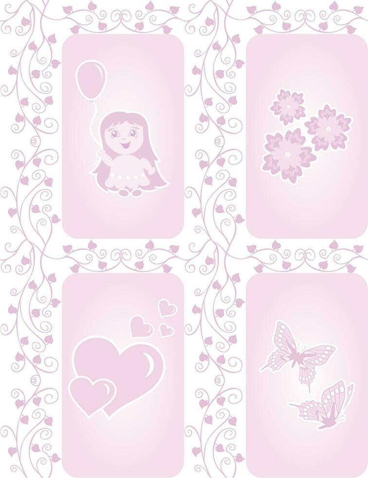 Sweet seamless pink texture for little girls vector