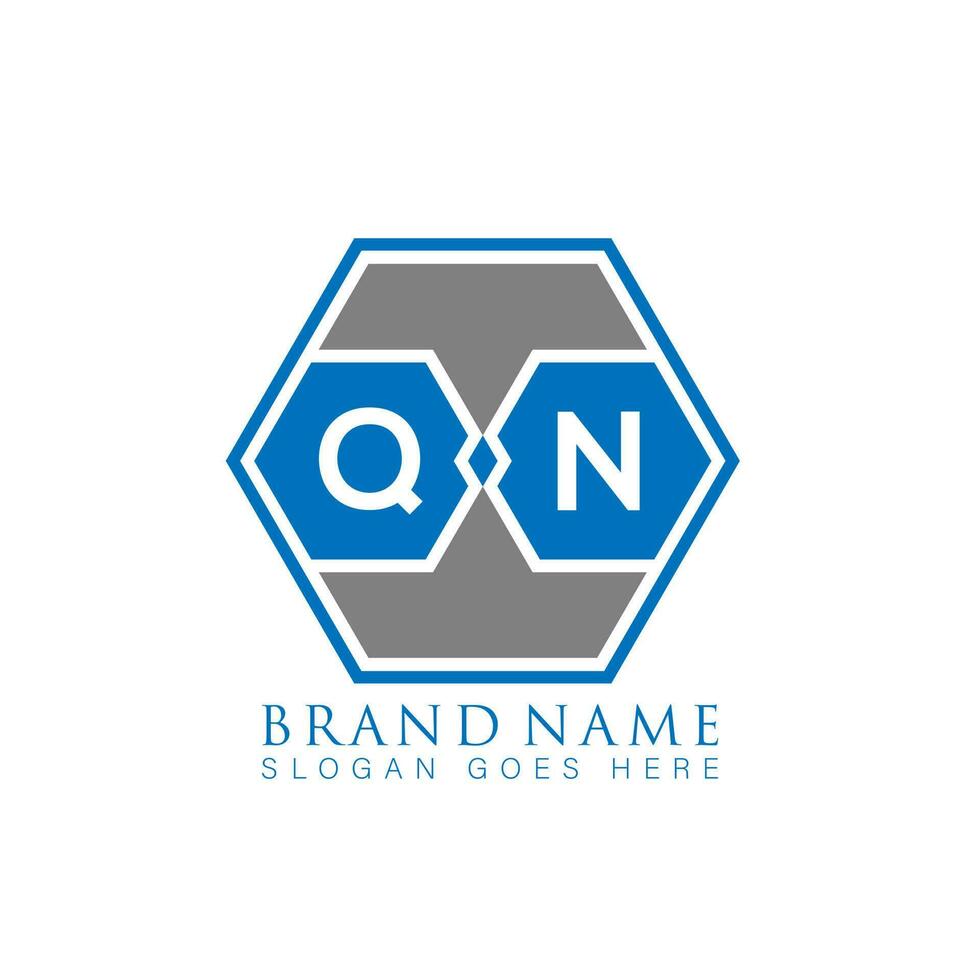 QN creative minimalist polygon letter logo. QN Unique modern flat abstract vector letter logo design.