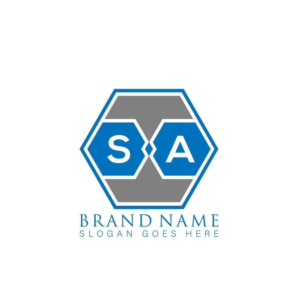 SA creative minimalist polygon letter logo. SA Unique modern flat abstract vector letter logo design.