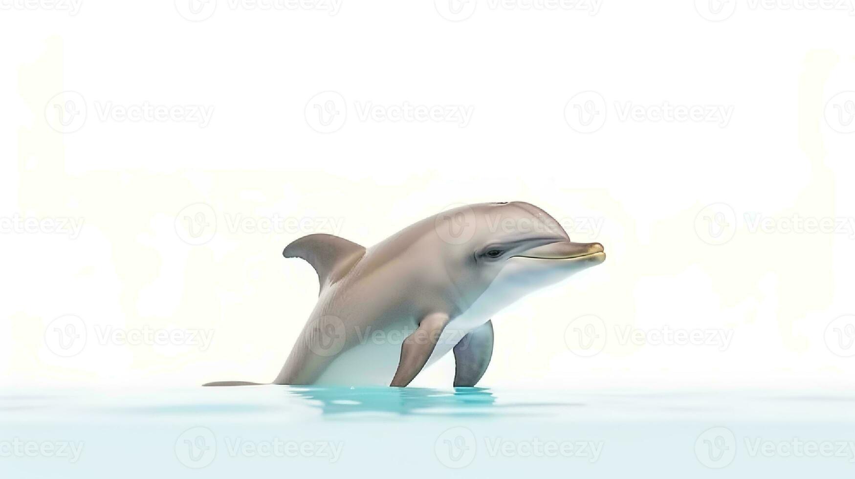 Photo of a dolphin on white background. Generative AI