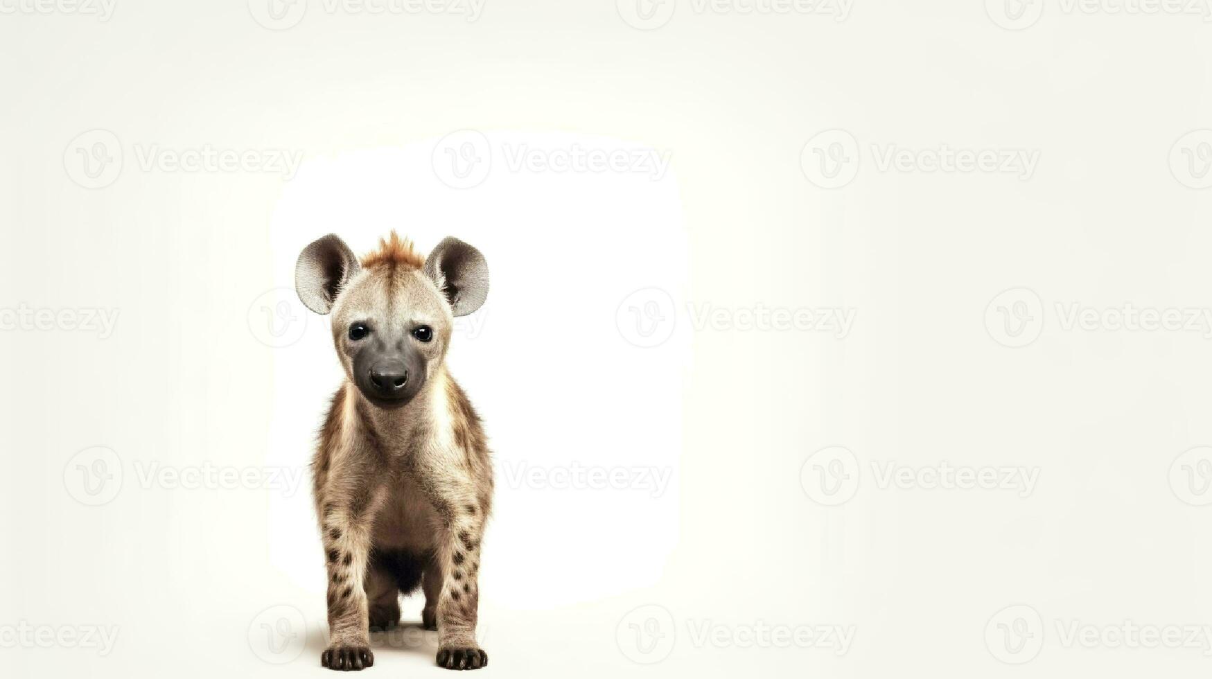 Photo of a hyena on white background. Generative AI