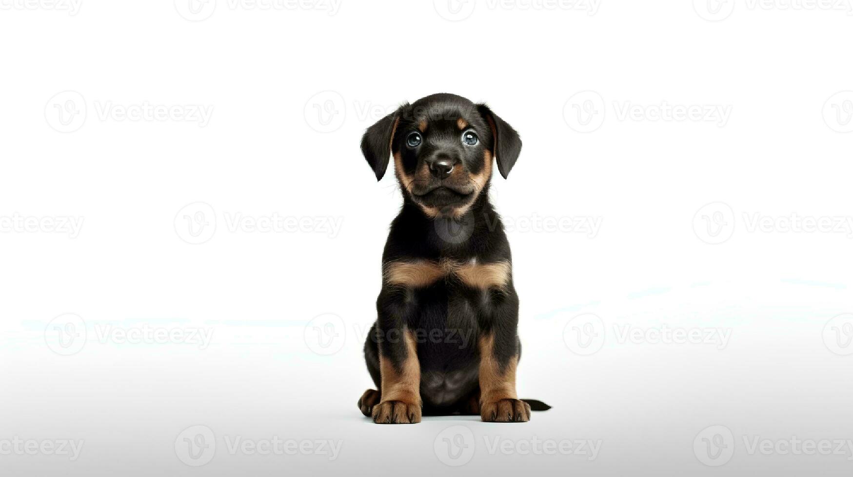Photo of a dachshund on white background. Generative AI