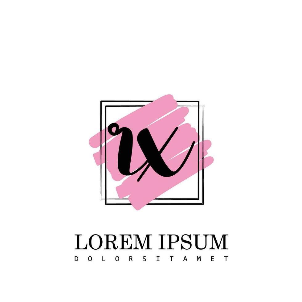 RX Initial Letter handwriting logo with square brush template vector