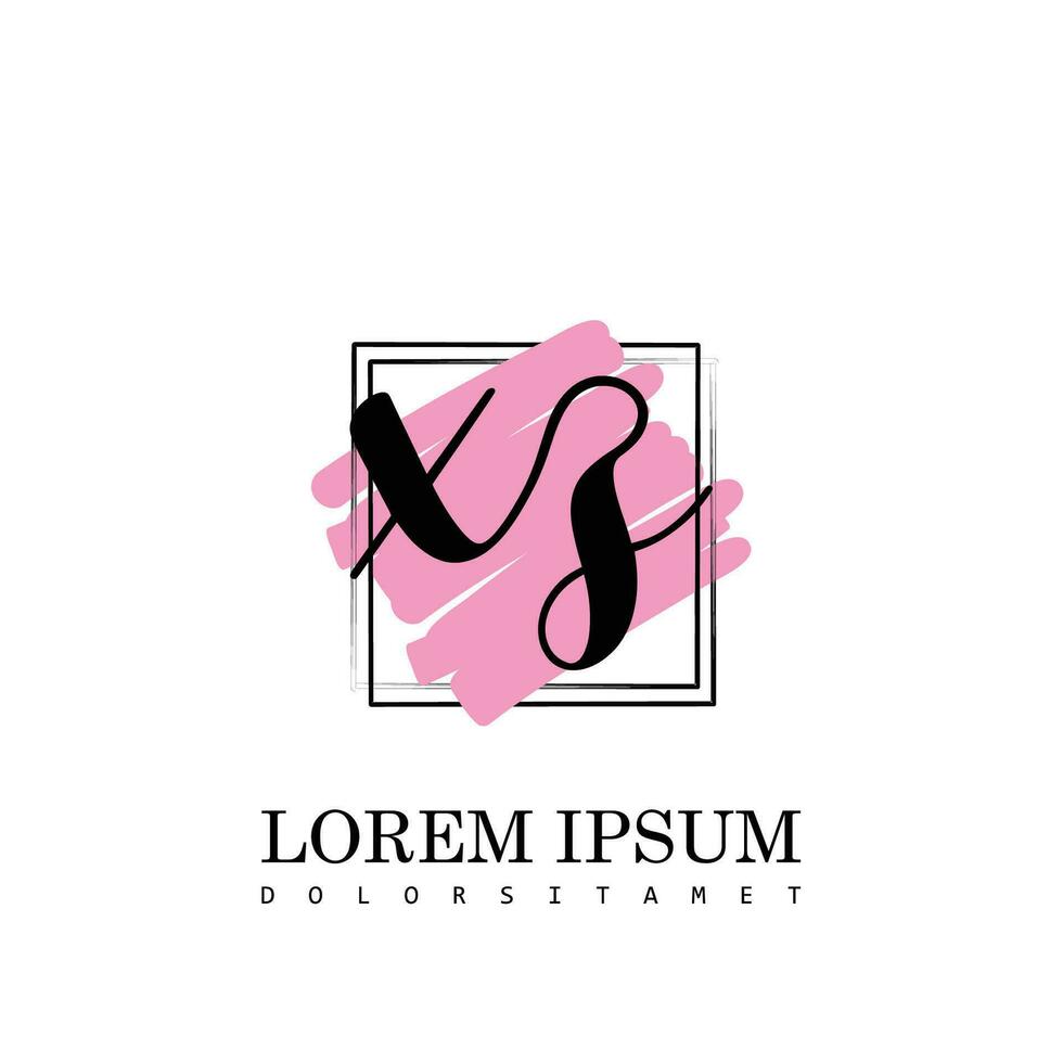 XZ Initial Letter handwriting logo with square brush