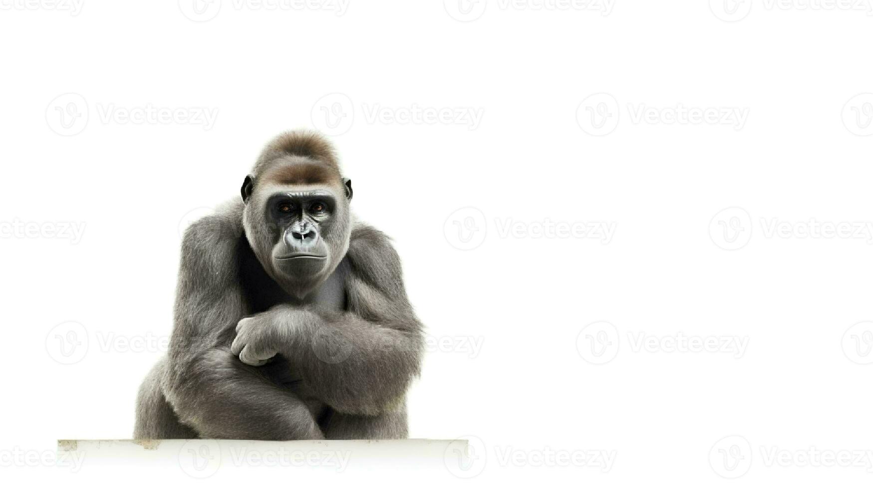 Photo of a Harambe on white background. Generative AI