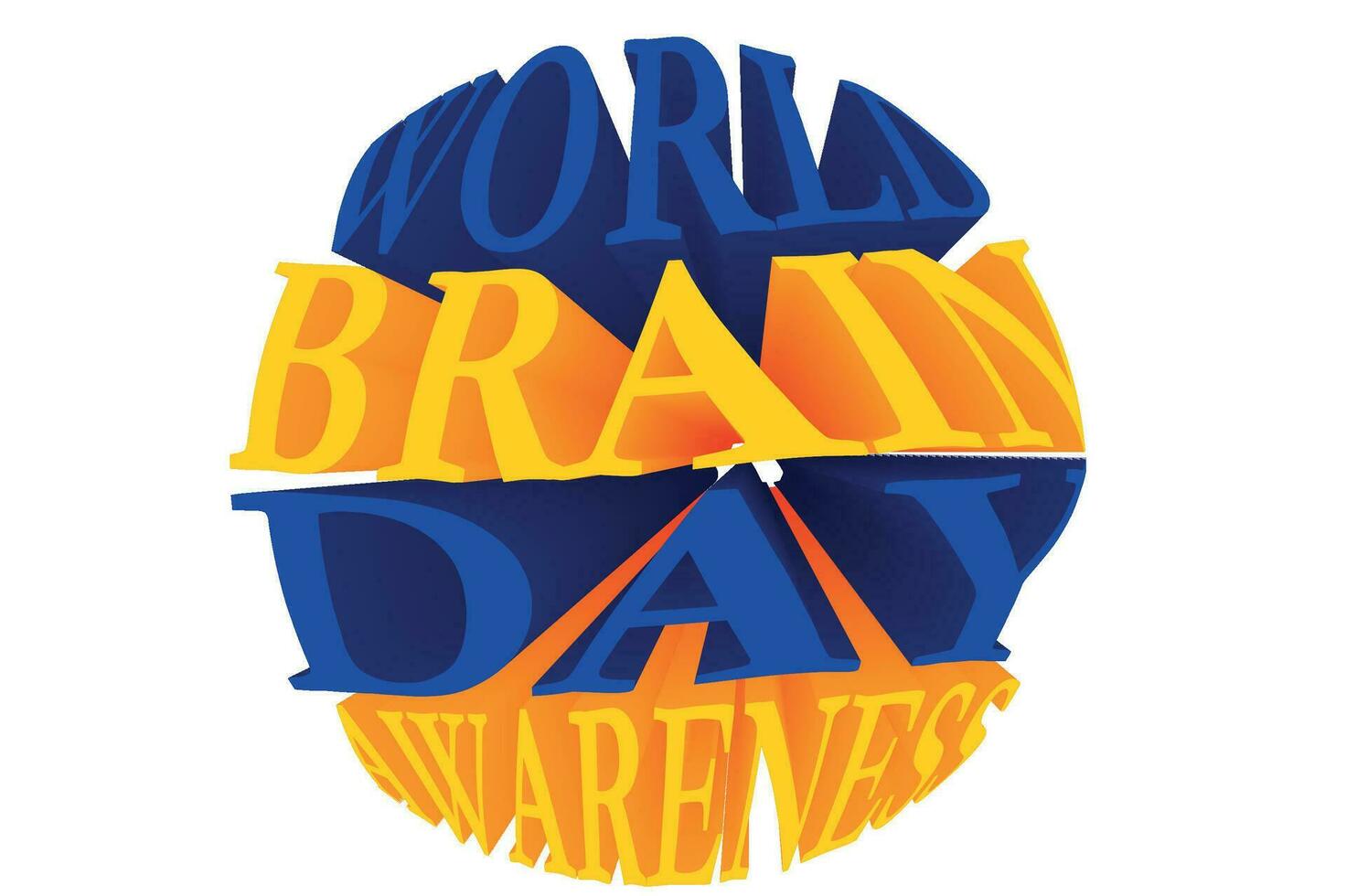 3D Text Design About World Brain Day Quotes vector
