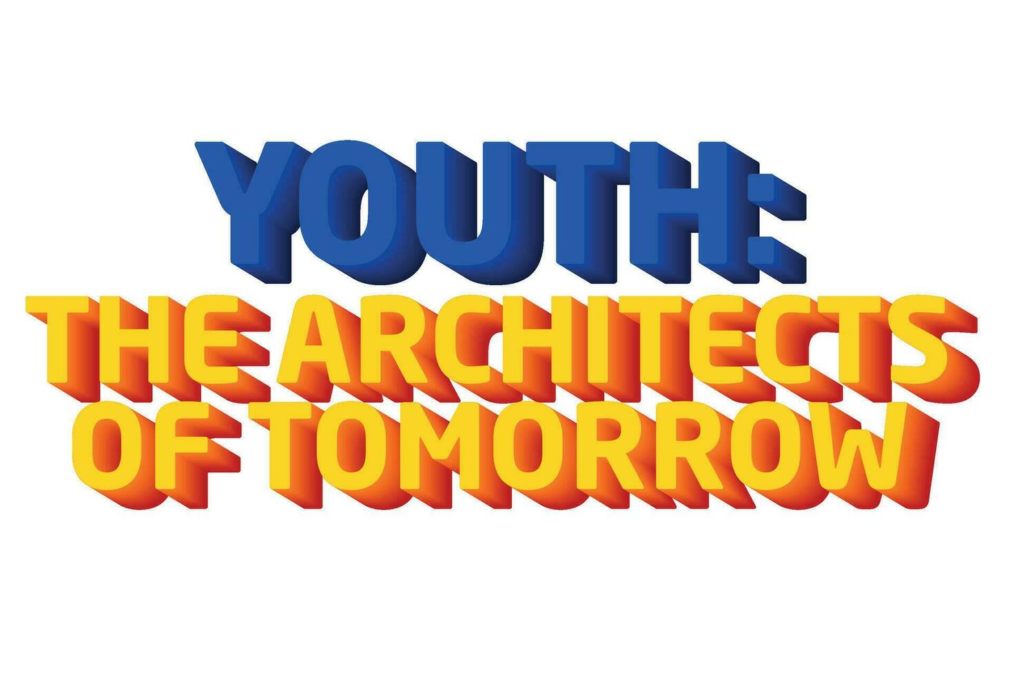 3D Text Design About International Youth Day Quotes vector