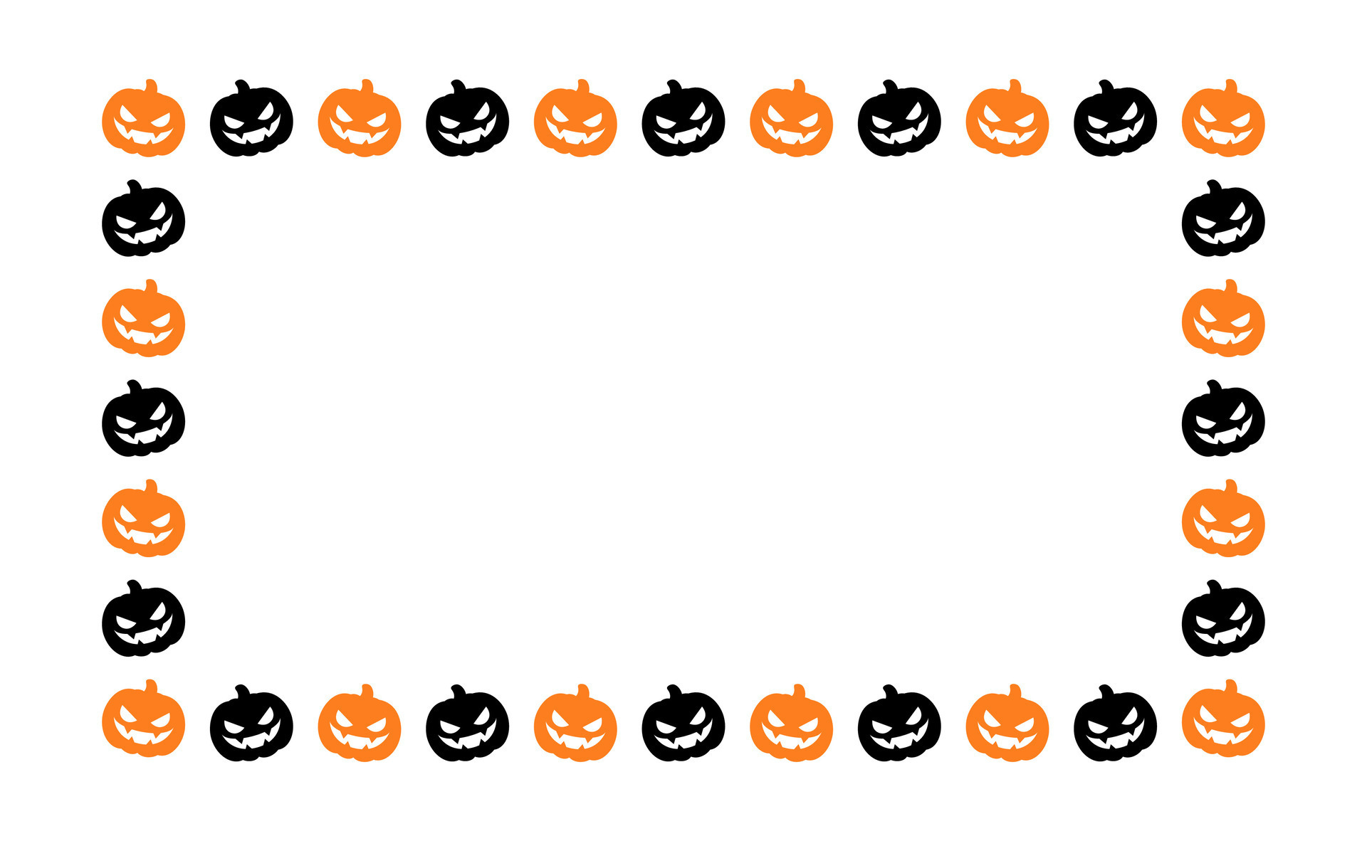 Rectangle Jack O Lantern Pumpkin Halloween Frame Border Silhouette