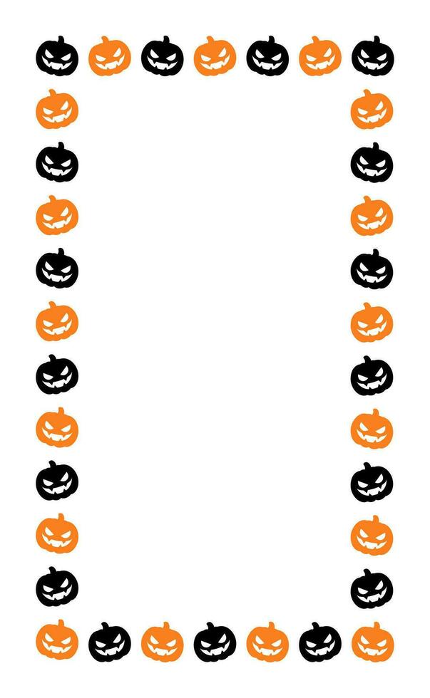 vertical rectángulo Jack o linterna calabaza Víspera de Todos los Santos marco frontera silueta. social medios de comunicación enviar tarjeta modelo vector ilustración.