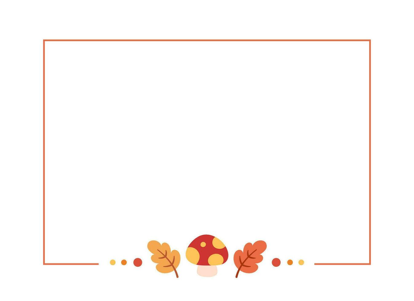 Rectangle Autumn Frame Border. Halloween, Fall and Thanksgiving Template. Can be used for shopping sale, promo poster, banner, etc. Vector illustration