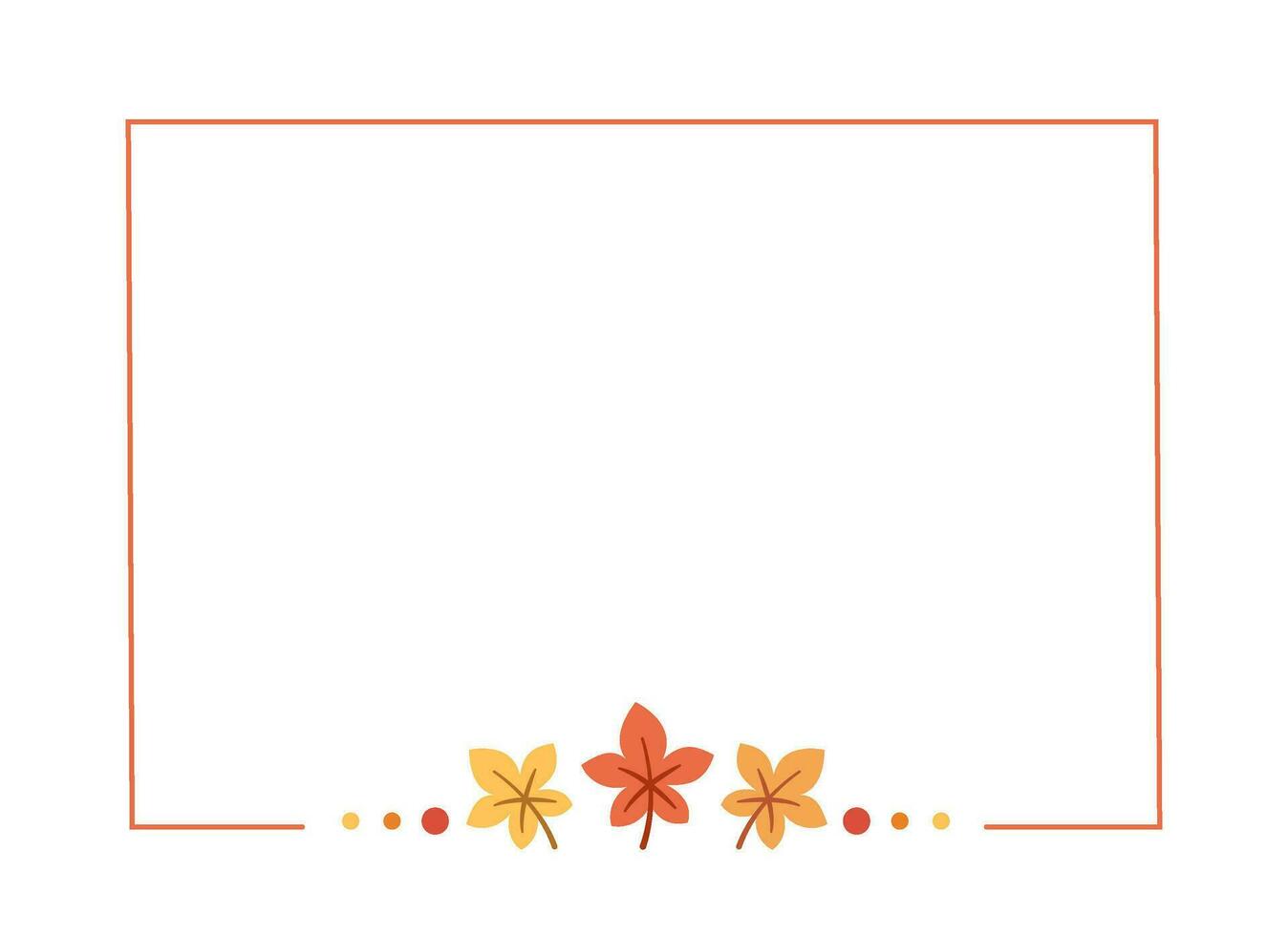 Rectangle Autumn Frame Border. Halloween, Fall and Thanksgiving Template. Can be used for shopping sale, promo poster, banner, etc. Vector illustration
