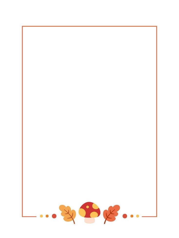 Cute Autumn Frame Border Template. Can be used for shopping sale, promo poster, banner, flyer, invitation, website or greeting card. Vector illustration
