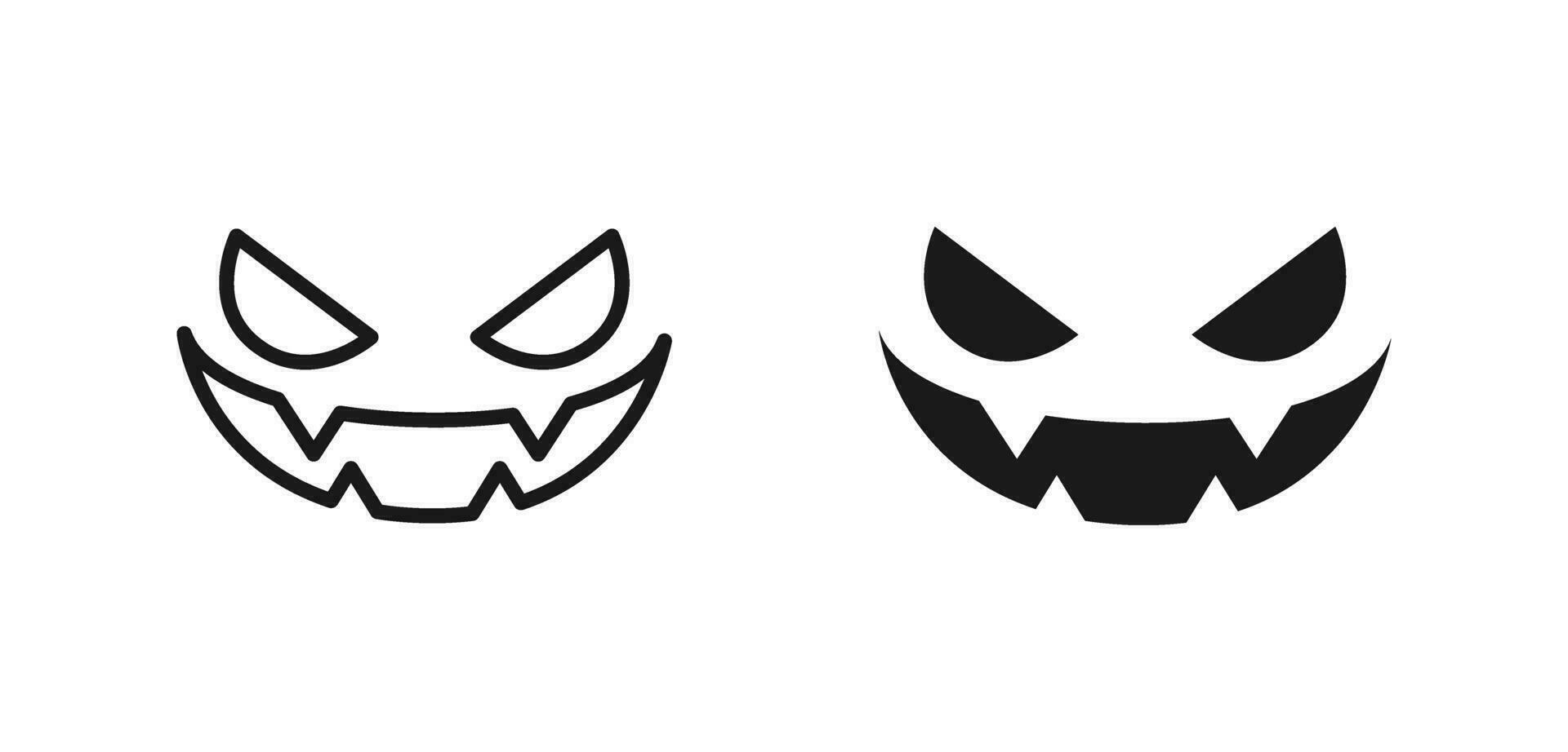 Halloween Pumpkin Jack o lantern Face Outline And Silhouette Set halloween-pumpkin-jack-o-lantern-face-outline-and-silhouette-set