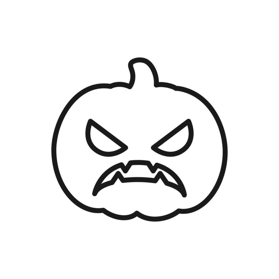 Jack o linterna calabaza línea icono, contorno vector signo. Víspera de Todos los Santos truco o tratar fiesta símbolo, logo ilustración.