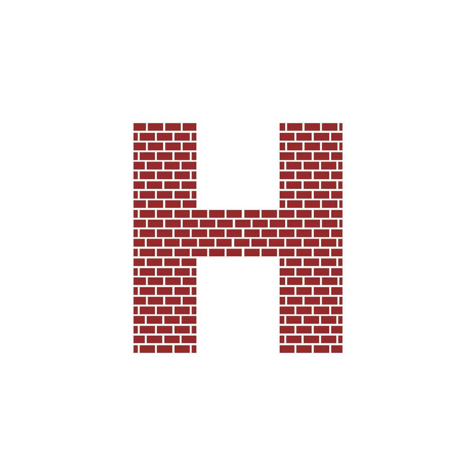 Letter H with Brick Wall logo vector design building company, Creative Initial letter and wall logo template