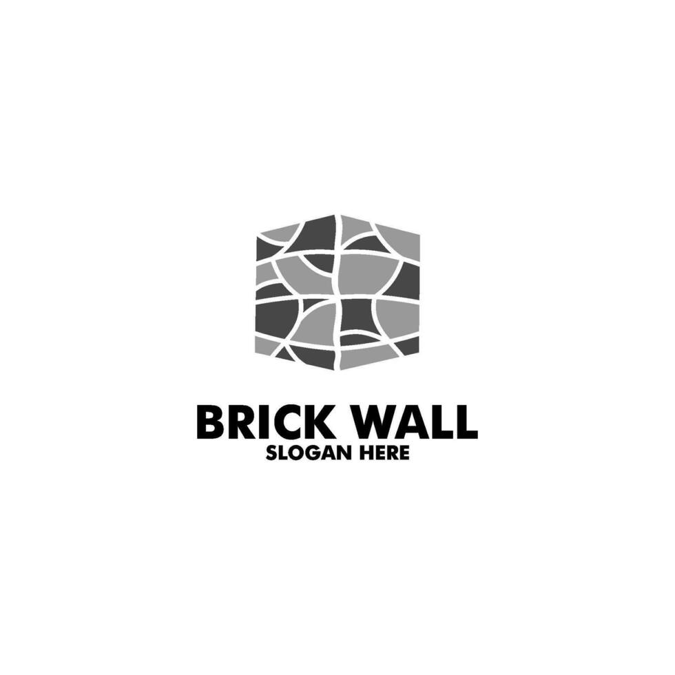 Modern Flat Brick Stone logo, Brick Stone simple modern logo template vector