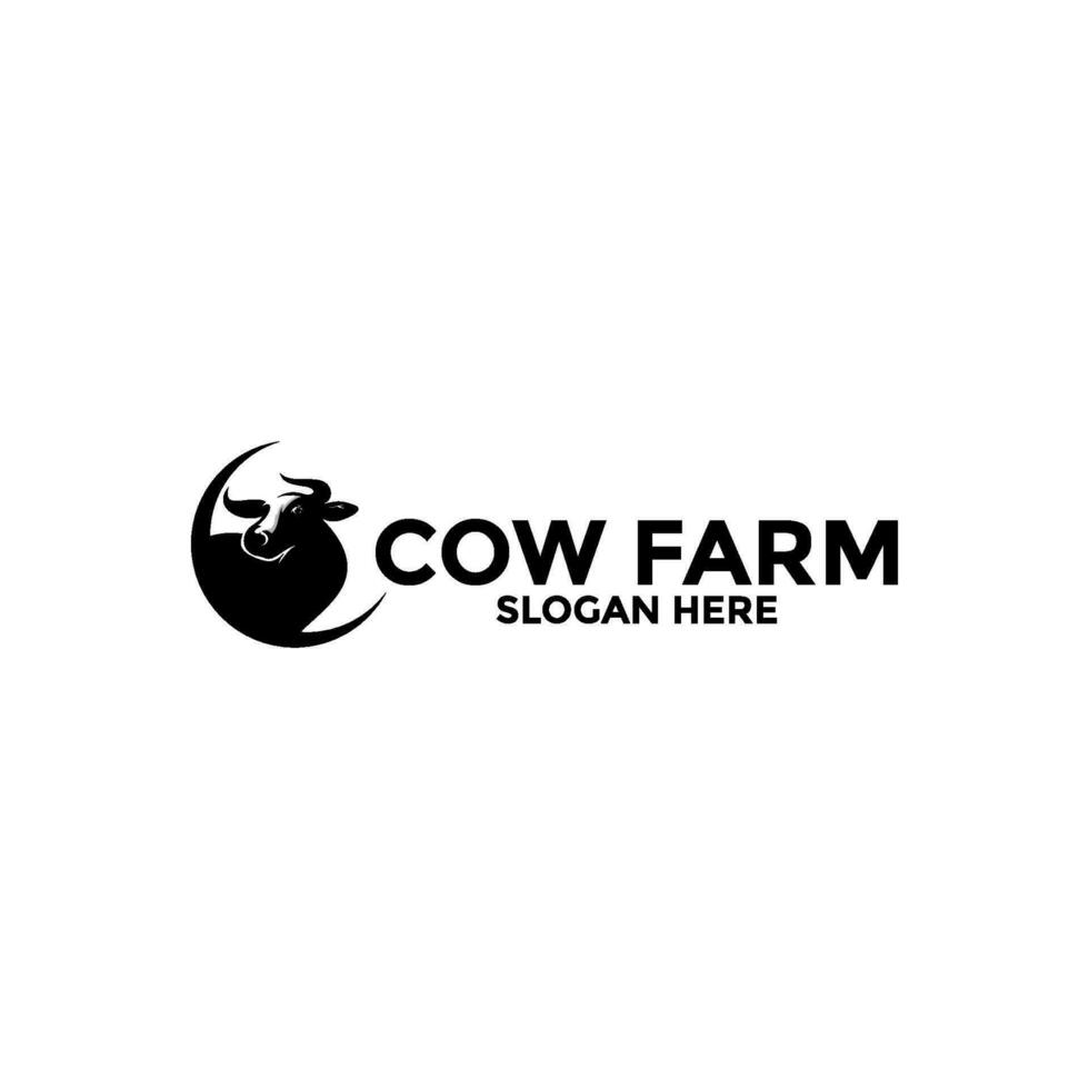 cow head logo vector, cow logo design template vector