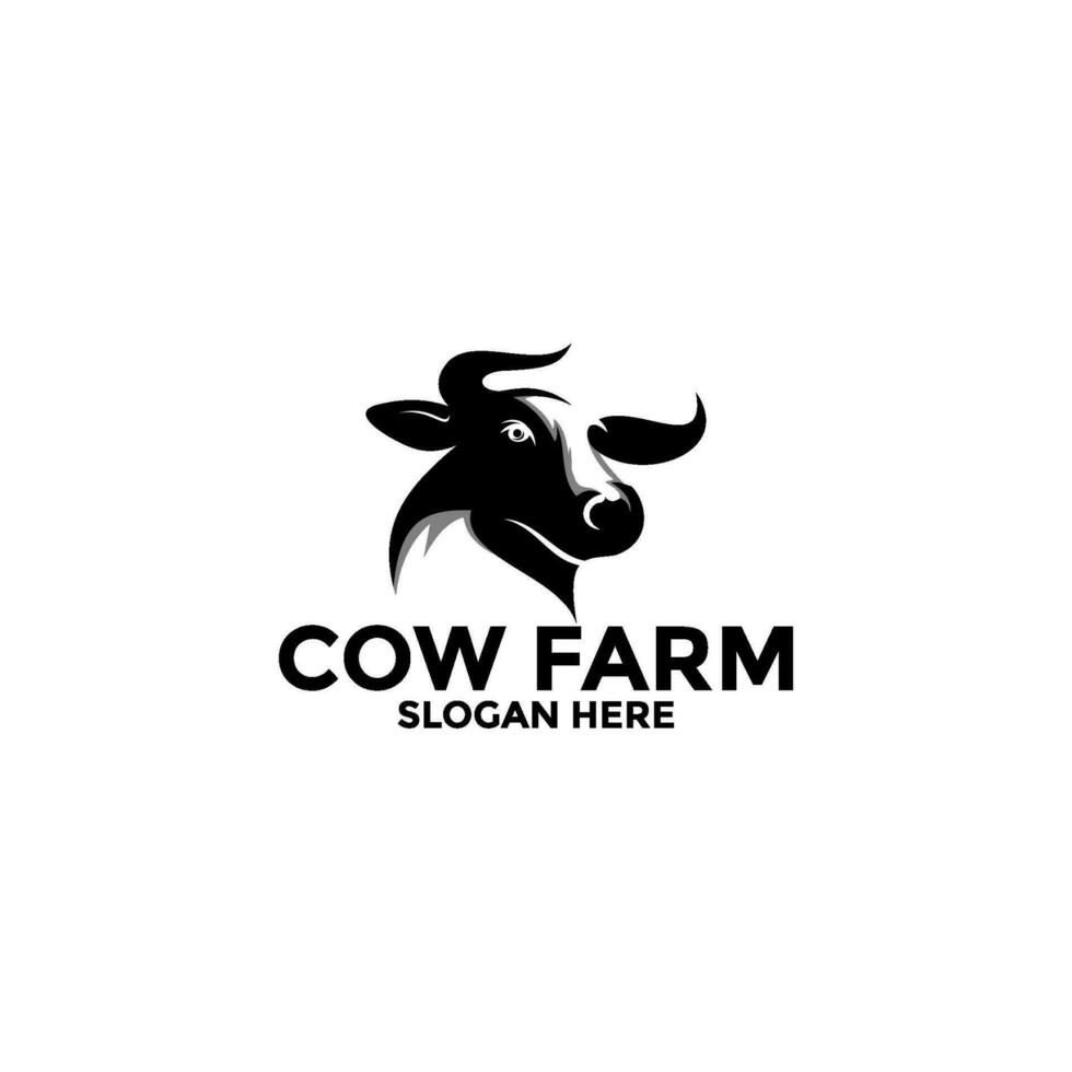 cow head logo vector, cow logo design template vector