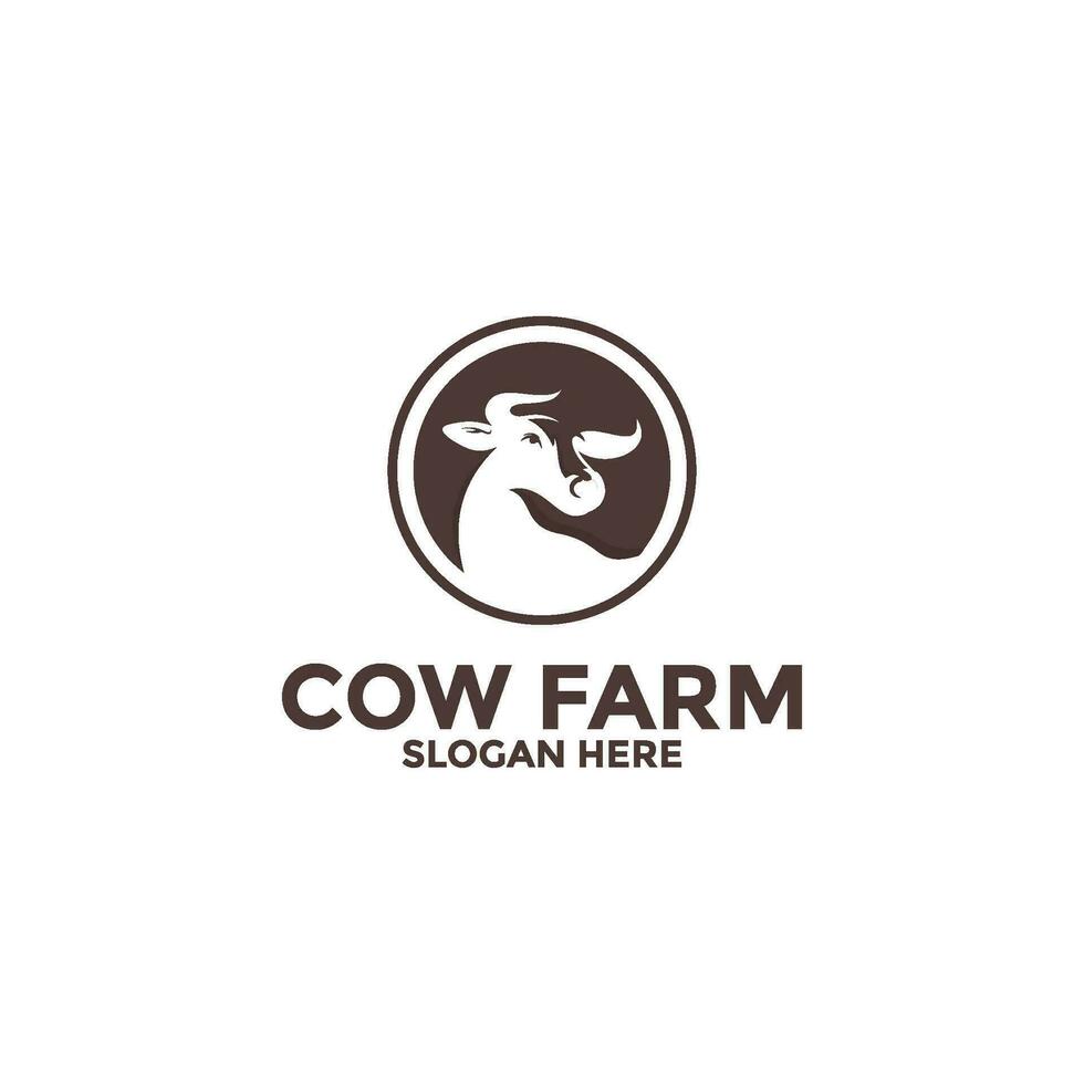 cow head logo vector, cow logo design template vector
