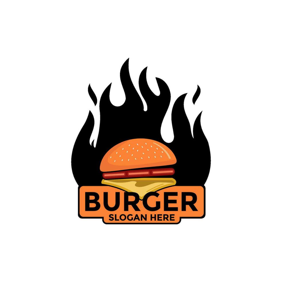 burger logo icon design vector template, Fast food flat logo modern minimal design illustration