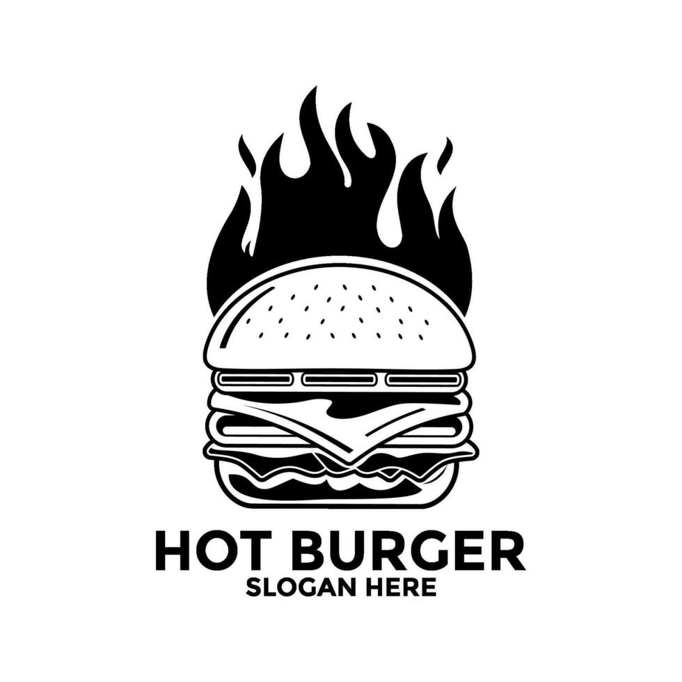 burger logo icon design vector template, Fast food flat logo modern minimal design illustration