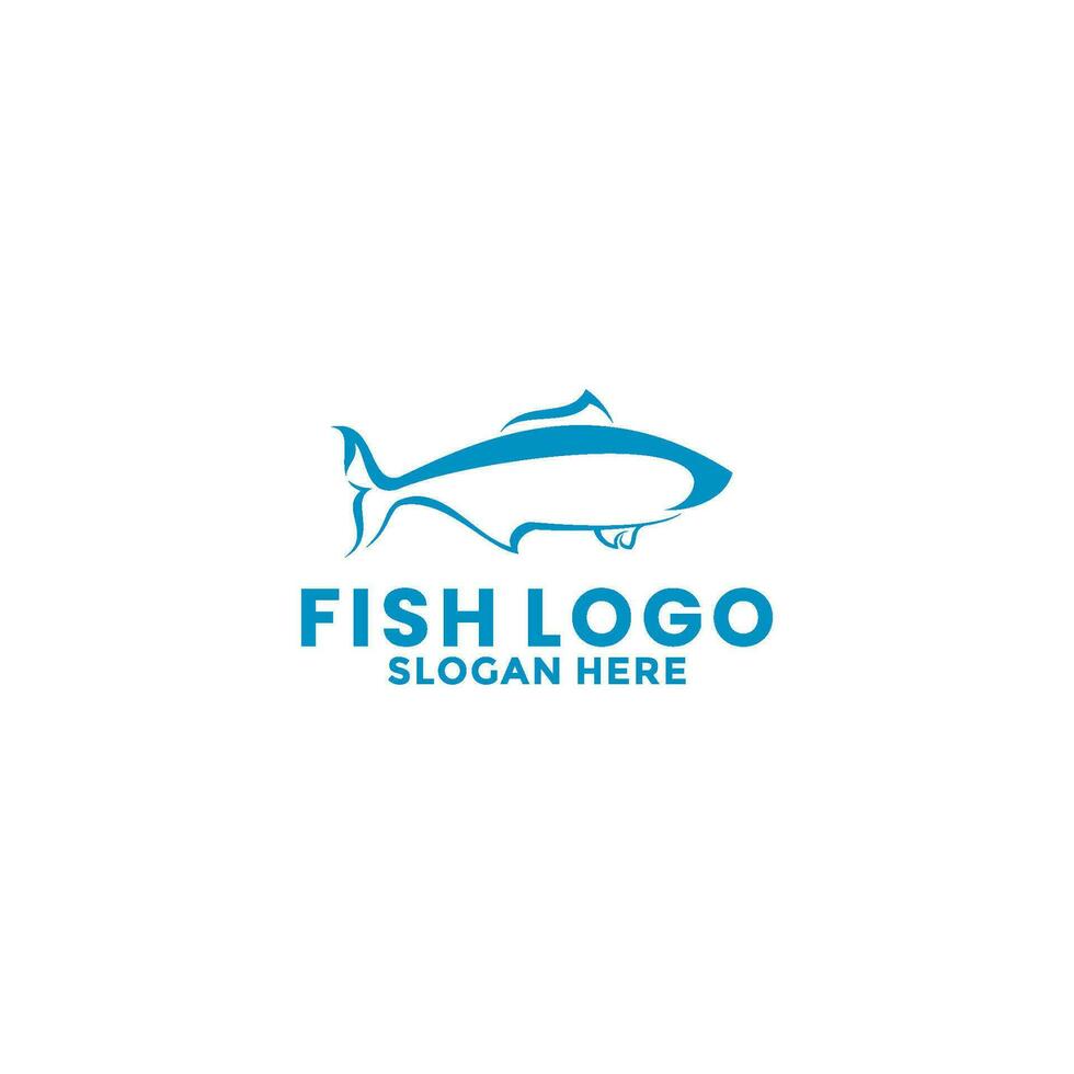 Fish simple Logo icon vector, fish line illustration logo template vector